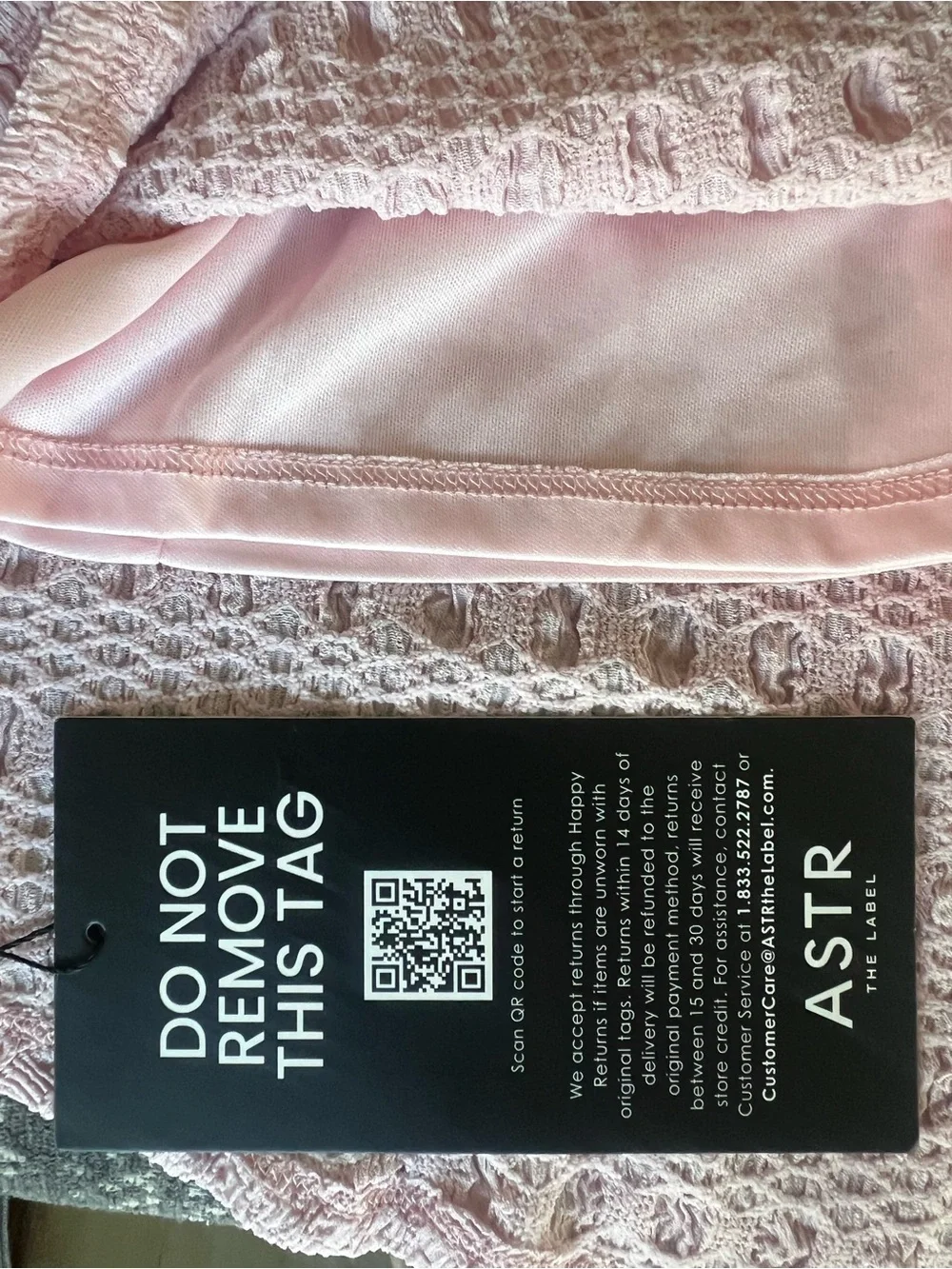 ASTR Strapless Blush Pink Textured top and skirt matching set